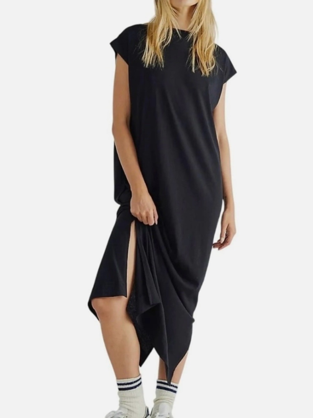 Free People All Day Long Midi T Shirt DressBlack Size Small